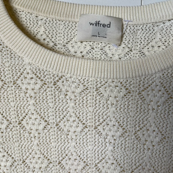 Aritzia Wilfred Women's Cream Knit Sweater size large - Picture 4 of 8